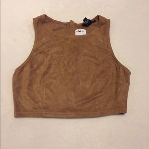 Suede crop top